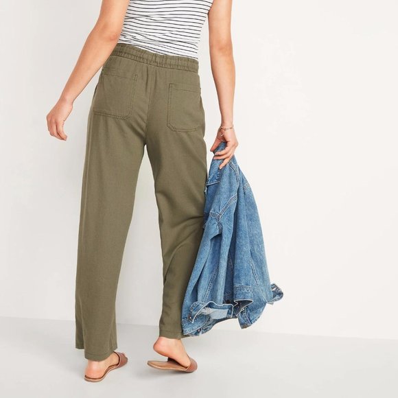Old Navy High-Waisted Wide-Leg Linen-Blend Pants for Women New - Picture 3 of 8